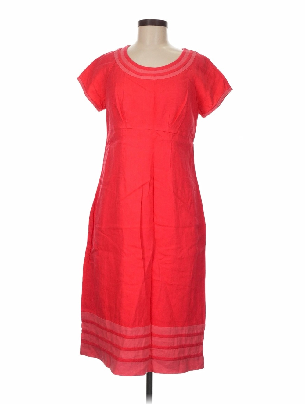 Boden Coral Midi Dress with Scoop Neck